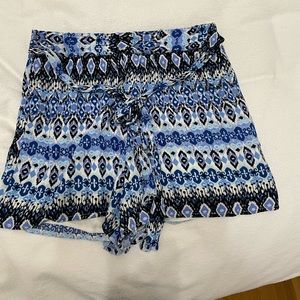 Blue patterned shorts